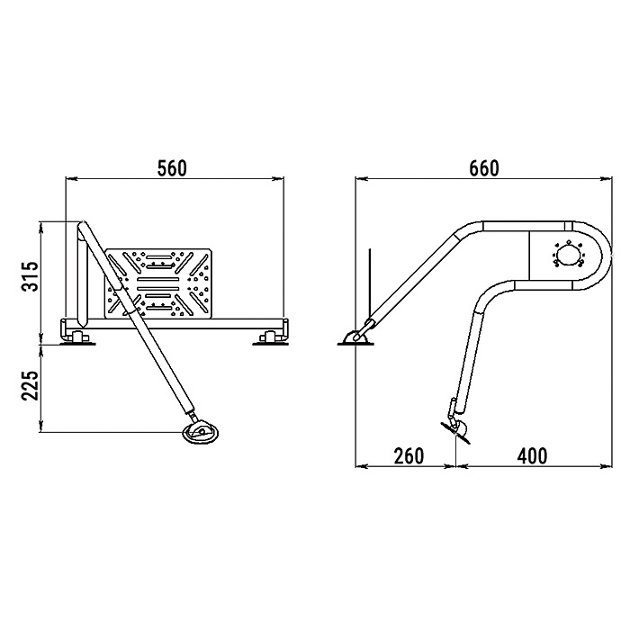 Стойка рулевая с креплением на баллон надувной лодки 25мм в Челябинске