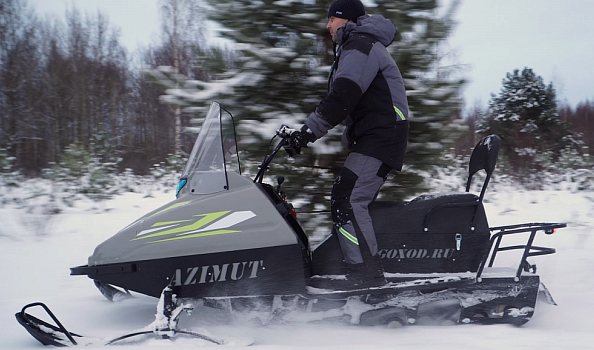 Миниснегоход Бурлак Азимут 24 л.с. , эл.запуск, реверс, тормоз гидравл, капот серый в Челябинске