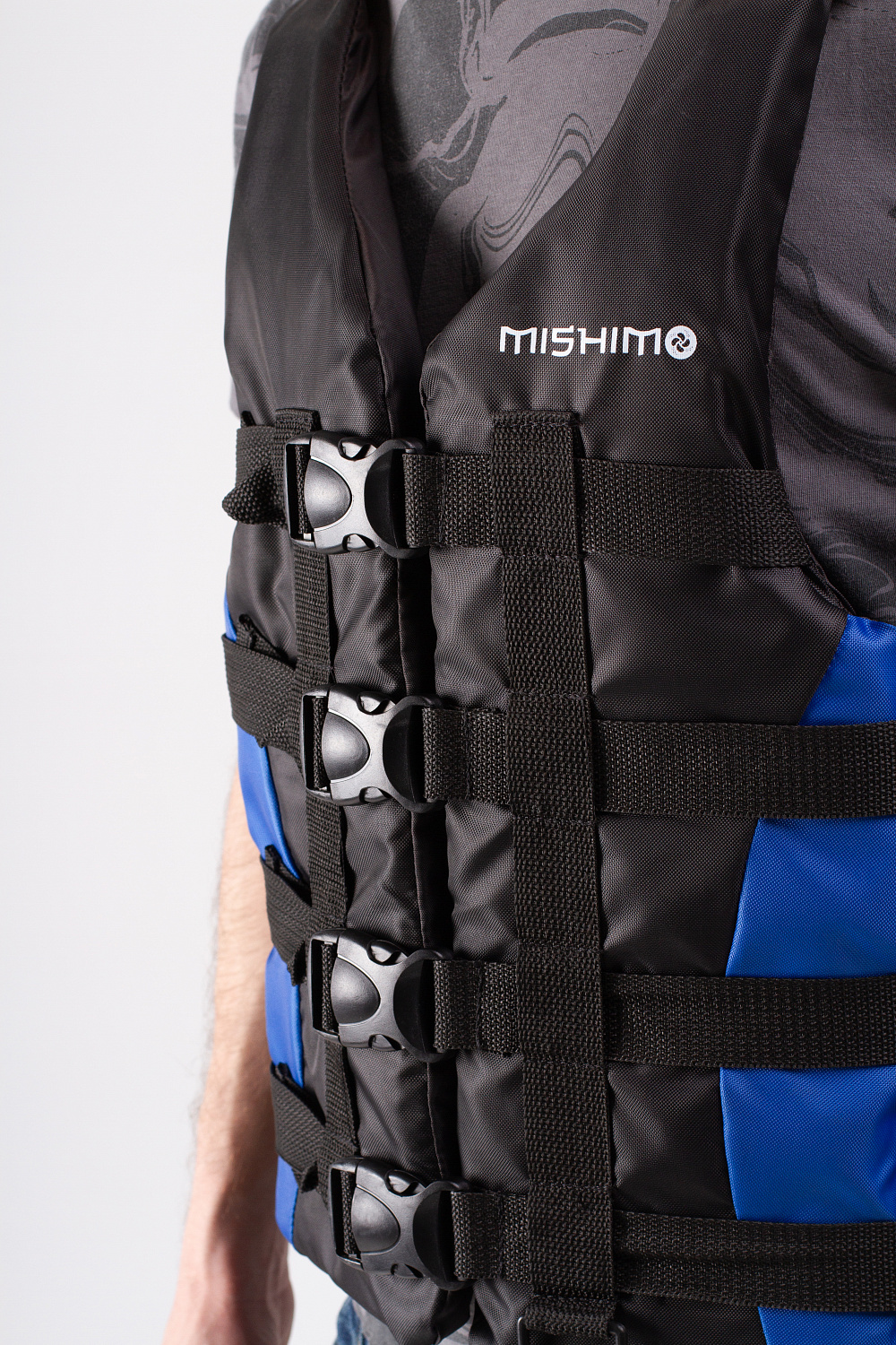 Жилет спасательный MISHIMO PRO Премиум качества Черно-синий в Челябинске