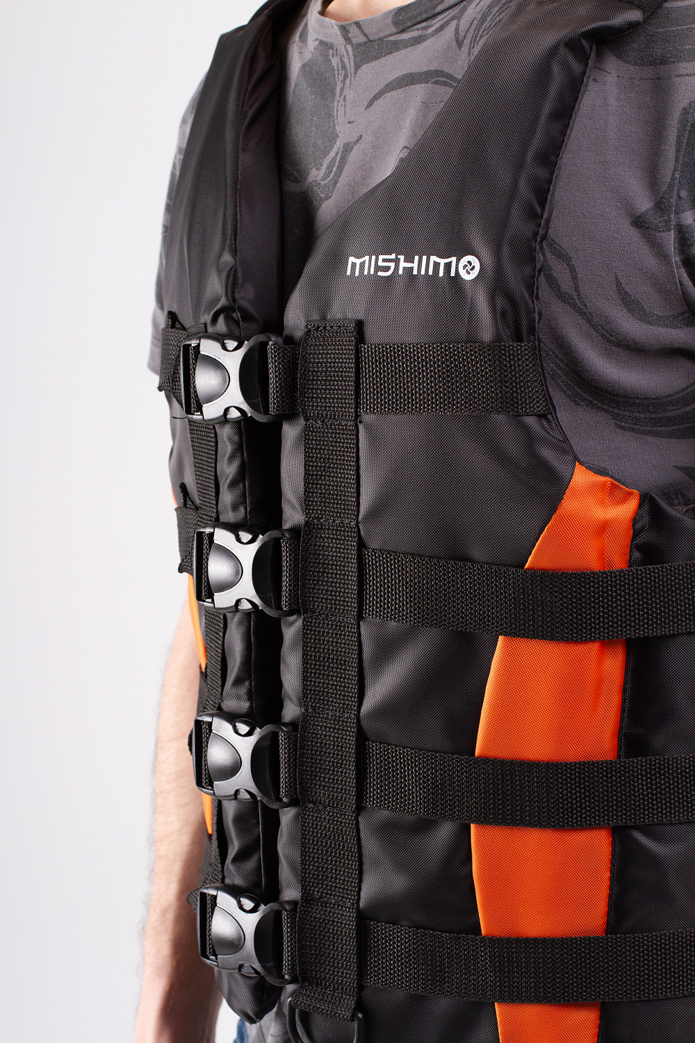 Жилет спасательный MISHIMO PRO Премиум качества Черно-оранжевый в Челябинске